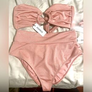 Montce Swim NWT prima pink sparkle bikini